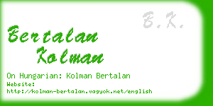 bertalan kolman business card